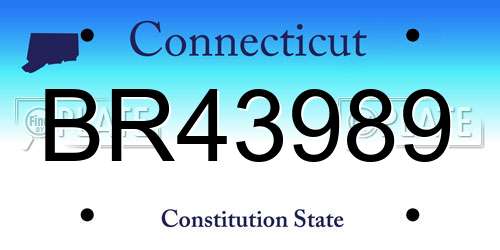BR43989 Connecticut License Plate