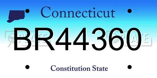 BR44360 Connecticut License Plate