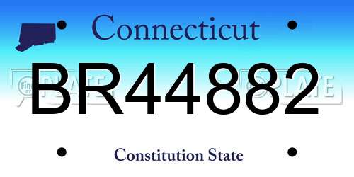 BR44882 Connecticut License Plate