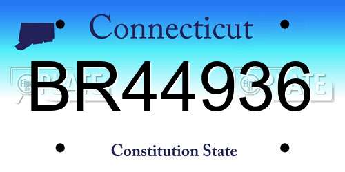 BR44936 Connecticut License Plate