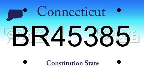 BR45385 Connecticut License Plate