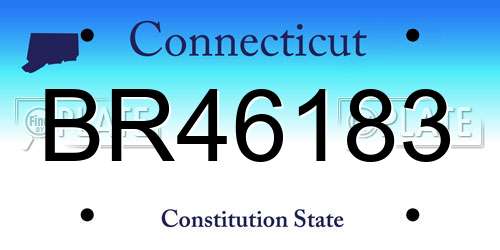 BR46183 Connecticut License Plate