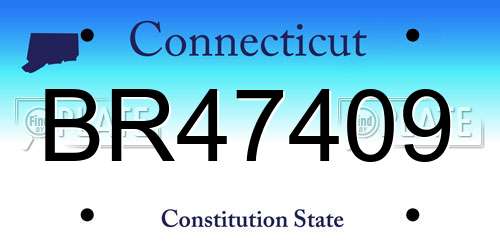 BR47409 Connecticut License Plate