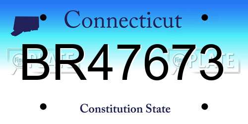 BR47673 Connecticut License Plate