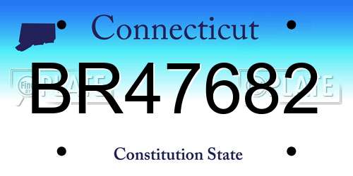 BR47682 Connecticut License Plate
