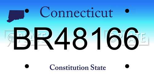 BR48166 Connecticut License Plate