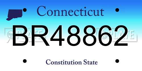 BR48862 Connecticut License Plate