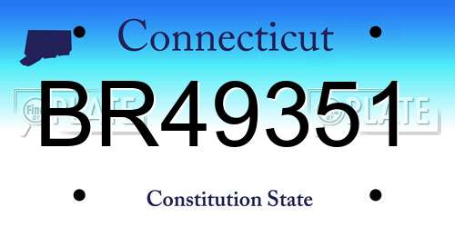 BR49351 Connecticut License Plate