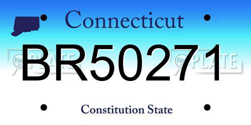 BR50271 Connecticut License Plate