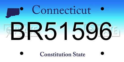 BR51596 Connecticut License Plate