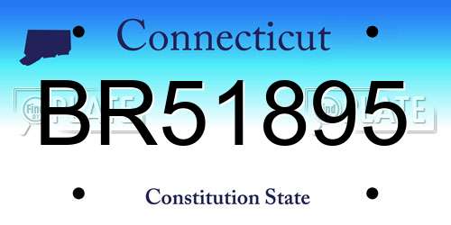 BR51895 Connecticut License Plate