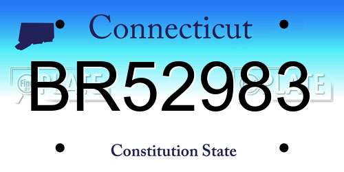 BR52983 Connecticut License Plate