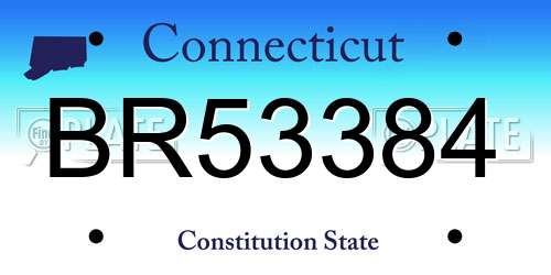 BR53384 Connecticut License Plate