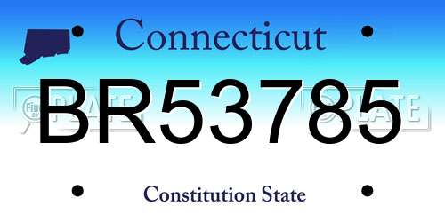 BR53785 Connecticut License Plate