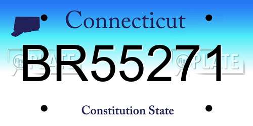 BR55271 Connecticut License Plate