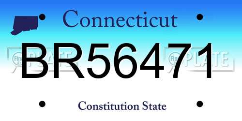 BR56471 Connecticut License Plate