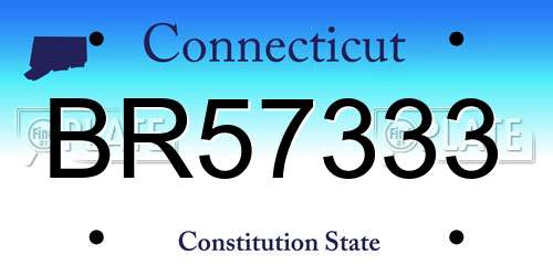 BR57333 Connecticut License Plate