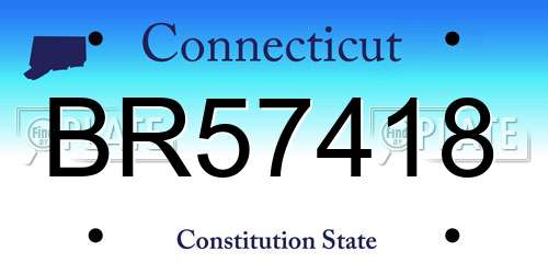 BR57418 Connecticut License Plate