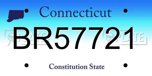 BR57721 Connecticut License Plate