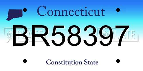 BR58397 Connecticut License Plate