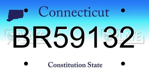 BR59132 Connecticut License Plate