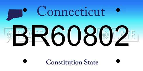 BR60802 Connecticut License Plate