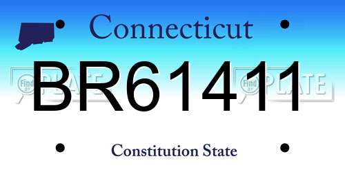 BR61411 Connecticut License Plate