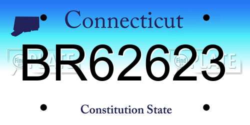 BR62623 Connecticut License Plate