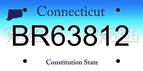 BR63812 Connecticut License Plate