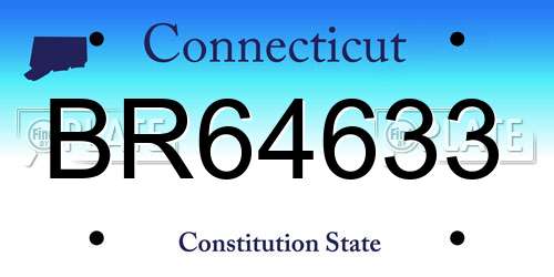 BR64633 Connecticut License Plate