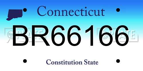 BR66166 Connecticut License Plate
