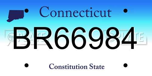 BR66984 Connecticut License Plate