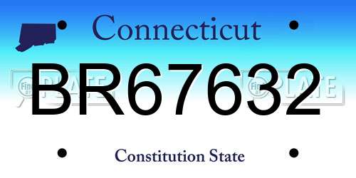 BR67632 Connecticut License Plate