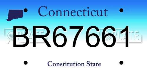 BR67661 Connecticut License Plate