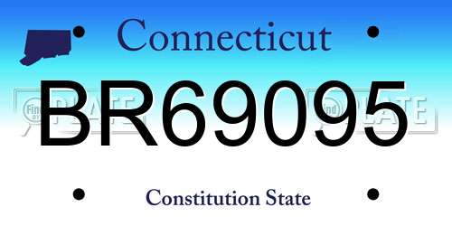 BR69095 Connecticut License Plate