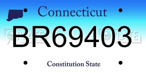 BR69403 Connecticut License Plate
