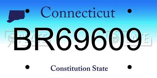 BR69609 Connecticut License Plate