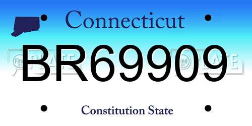 BR69909 Connecticut License Plate