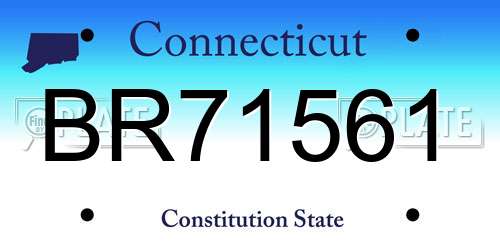 BR71561 Connecticut License Plate