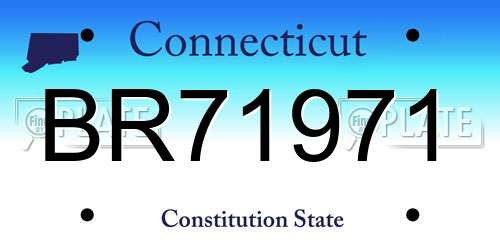 BR71971 Connecticut License Plate