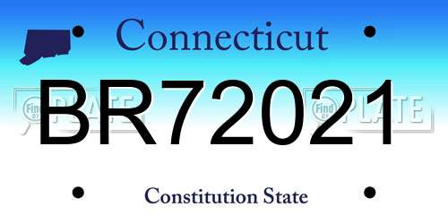 BR72021 Connecticut License Plate