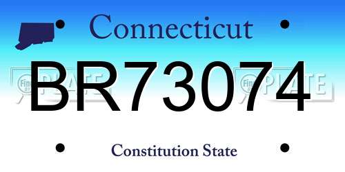 BR73074 Connecticut License Plate