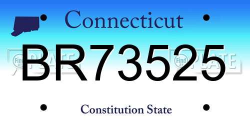 BR73525 Connecticut License Plate