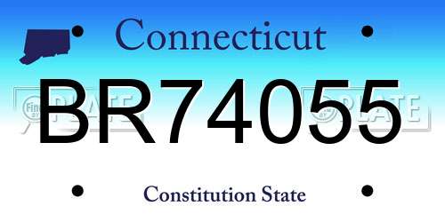 BR74055 Connecticut License Plate