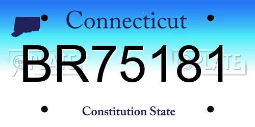 BR75181 Connecticut License Plate