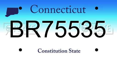 BR75535 Connecticut License Plate
