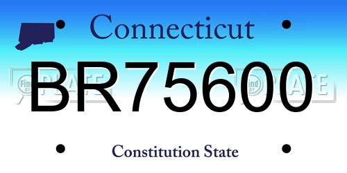 BR75600 Connecticut License Plate
