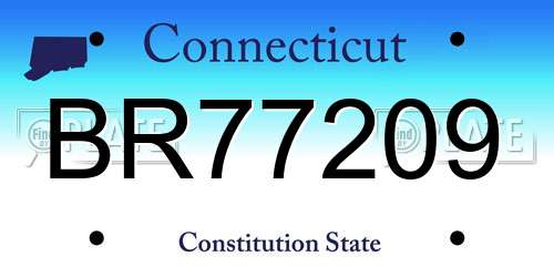 BR77209 Connecticut License Plate