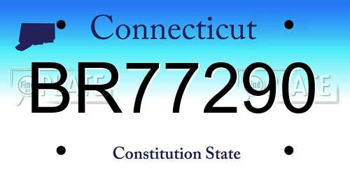 BR77290 Connecticut License Plate