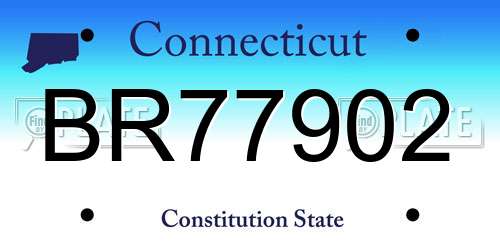 BR77902 Connecticut License Plate